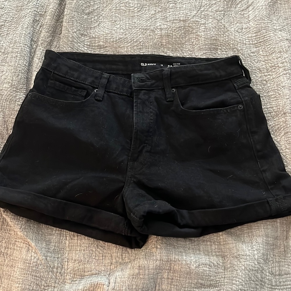 Old navy high rise OG straight short denim black